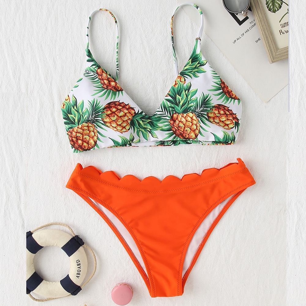 Pineapple Print Swimwear Low-w1